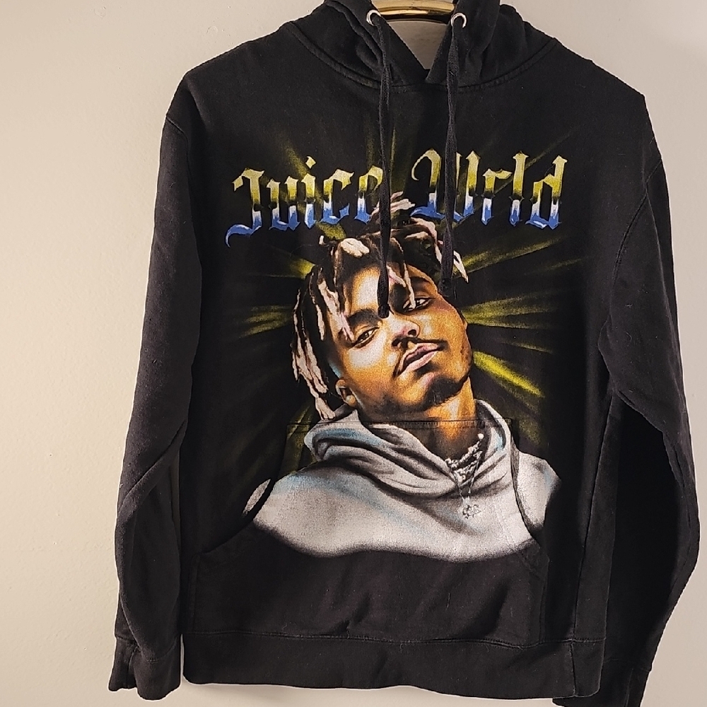 Juice Wrld Black Graphic‎ Hoodie.Rap, hip Hop Face Logo Size Small